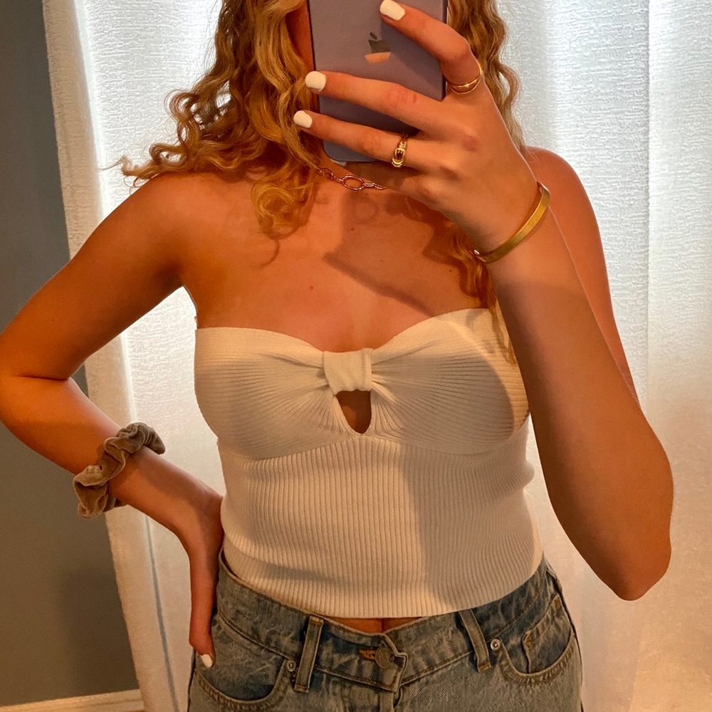 NWT Forever 21 ivory sweater crop top